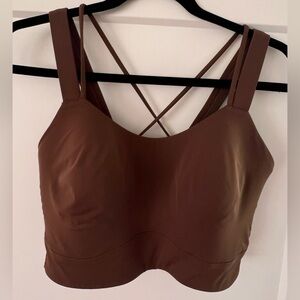 Lululemon Like a Cloud Longline Bra Light Support, D/DD Cup- Size 10 Brown